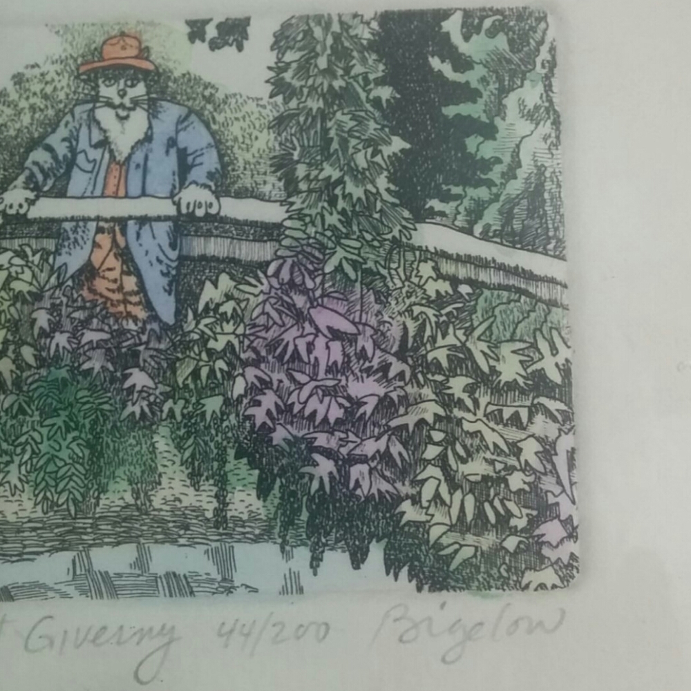 Signed Numbered Woodblock Print Monet Declawed